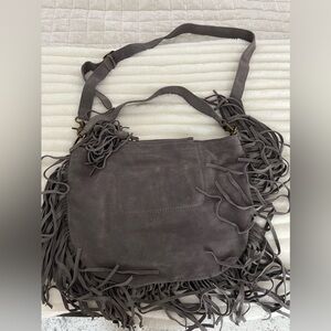 Lucky suede fringe bag